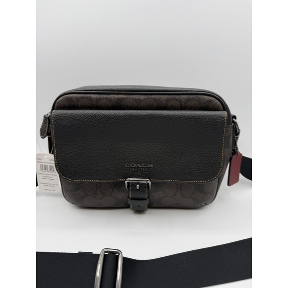 NWT Coach Shoulder Bag CB846 Hudson Crossbody Signature Canvas Leather Brown - Picture 2 of 8